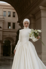 Mavera - Vintage Saten Gelinlik