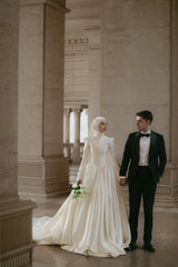 Mavera - Vintage Saten Gelinlik