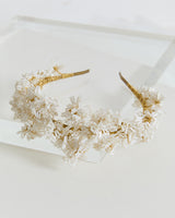 Kesme Boncuklu Gold Detaylı Taç