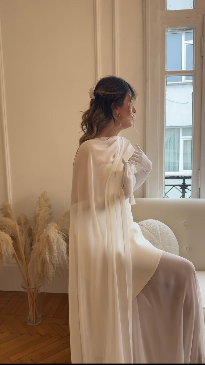 Ayça Doğru - Pelerinli Söz Elbisesi